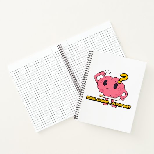 Brain Loading - Grappig Cartoon Brain Design voor Notitieboek (Binnen)
