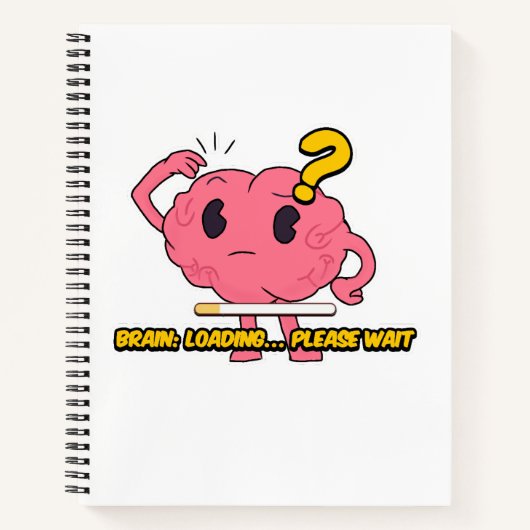 Brain Loading - Grappig Cartoon Brain Design voor  Notitieboek (Voorkant)