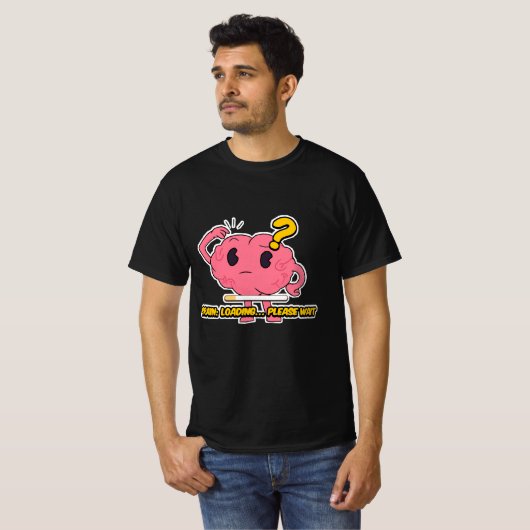 Brain Loading - Grappig Cartoon Brain Design voor T-shirt (Voorkant volledig)