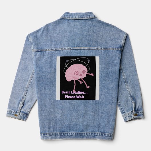 Brain Loading… Please Wait beroemd gemaakt door Fu Denim Jacket (Achterkant)