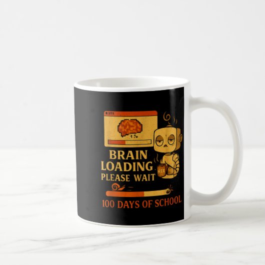 Brain Loading Please Wait – Funny 100 Days Of Scho Koffiemok (Rechts)