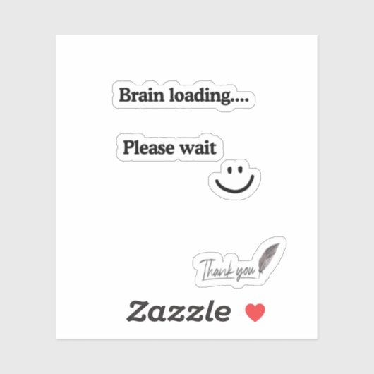Brain Loading Please Wait – Funny Laptop Sticker (Vel)