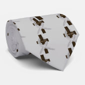 Brain & Lung Cancer Grey Ribbon Faith Cross Stropdas (Opgerold)