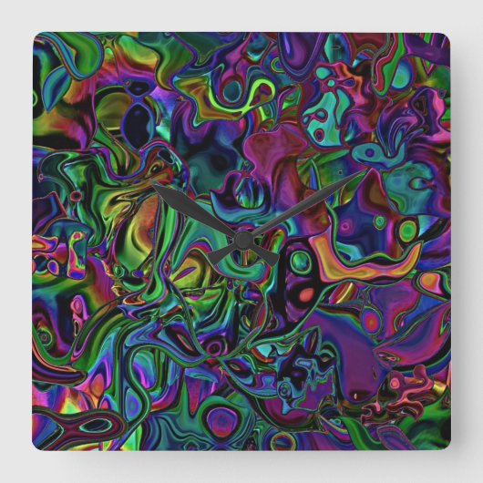 Brain Melt Large Clock Vierkante Klok (Voorkant)