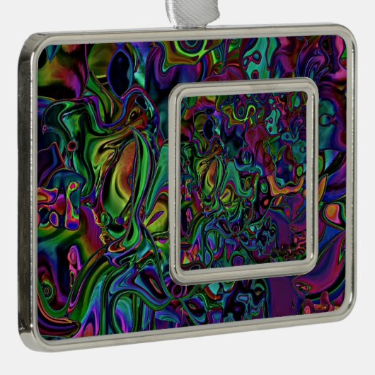 Brain Melt Verzilverd Omlijst Ornament (Rechts)