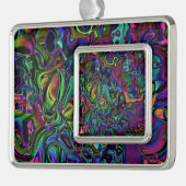 Brain Melt Verzilverd Omlijst Ornament (Links)