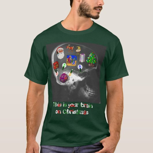 Brain met Kerstmis T-shirt (Voorkant)