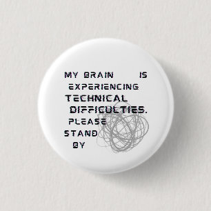 Brain Mist Knop Fibromyalgie Speld Badge Ronde Button 3,2 Cm