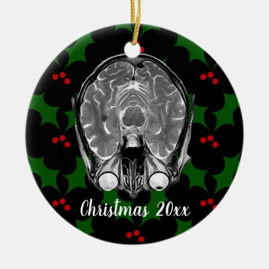Brain MRI Kerstmis Keramisch Ornament (Voorkant)