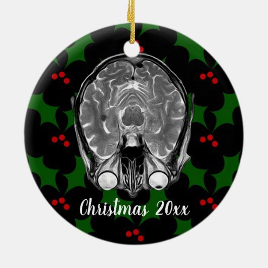 Brain MRI Kerstmis Keramisch Ornament (Achterkant)