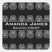 Brain mri scan vierkante sticker (Voorkant)