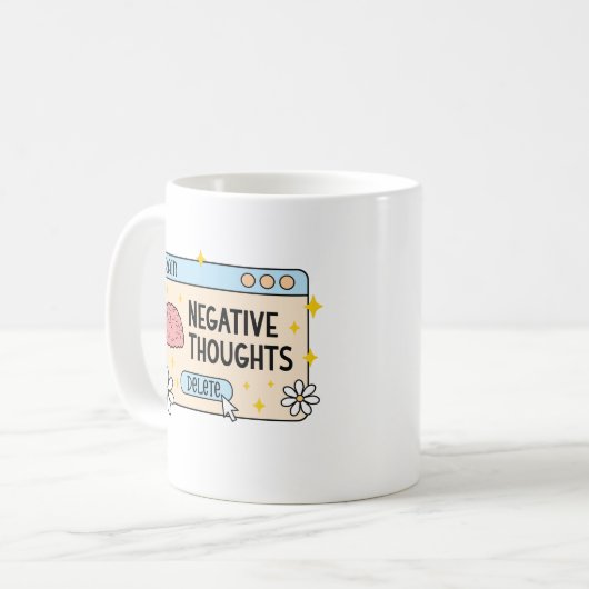 Brain negative thoughts delete koffiemok (Voorkant links)