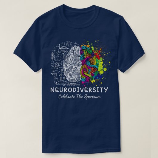 Brain Neurodiversity Viel het Spectrum autisme uit T-shirt (Design voorkant)