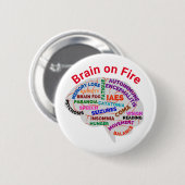 Brain on Fire Autoimmune Encephalitis Pin Ronde Button 5,7 Cm (Voorkant /achterkant)