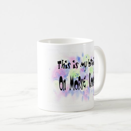 Brain on Morse Code Koffiemok (Voorkant rechts)
