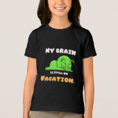 "Brain On Vacation" Funny Kids Back To School Tri-Blend Shirt (Voorkant)