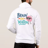 Brain on Vacation Zip-Up Hoodie  Funny Retro Chill (Achterkant)