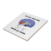 Brain op het werk niet storen (anatomische Humor) Tegeltje (Zijkant)