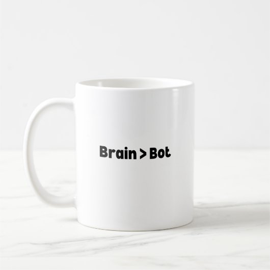 Brain Over Bot Mok – Slimme en Grappige Mok voor A (Links)