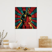 Brain Over Brawn Monkey Poster Funny Gym Nerd Wall (Keuken)