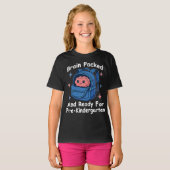 “Brain Packed and Ready For PreKindergarten” Brain T-shirt (Voorkant volledig)
