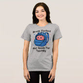 “Brain Packed and Ready For Teaching” Brain Pun Tri-Blend Shirt (Voorkant volledig)