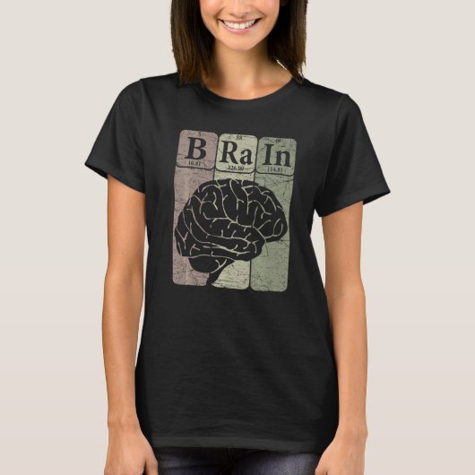 Brain Periodic Table Elements Neurologist Retro Ne T-shirt (Voorkant)