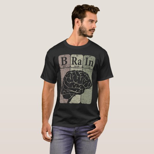 Brain Periodic Table Elements Neuroloog Retro nie T-shirt (Voorkant volledig)