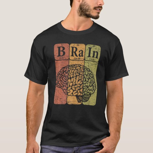 Brain Periodic Table Elements Neuroloog Retro nie T-shirt (Voorkant)