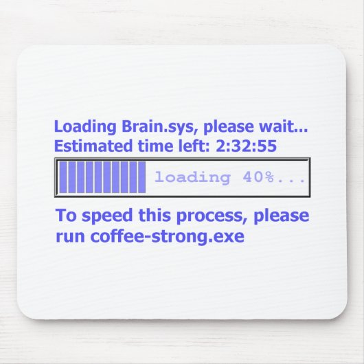 Brain Progress Bar Sterke Coffee Geek Humor Muismat (Voorkant)