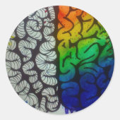 Brain Ronde Sticker (Voorkant)