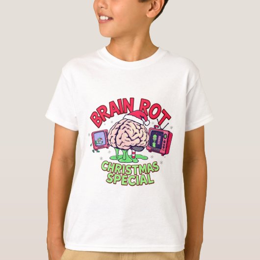 Brain Rot Kerst Special gen Alpha meme T-shirt (Voorkant)