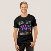 Brain Rott | Digital Glitch esthetisch Tri-Blend Shirt (Voorkant volledig)