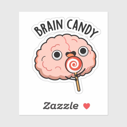 Brain Snoep Funny Brain Anatomy Pun Sticker (Vel)
