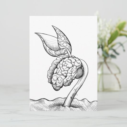 'Brain Stem' - 5x7 kaartprint Bedankkaart (Staand voorkant)