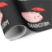 Brain Storm Funny Anatomy Pun Dark BG Cadeaupapier (Rol Hoek)