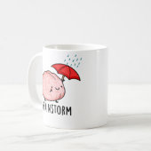 Brain Storm Funny Anatomy Pun Koffiemok (Voorkant links)