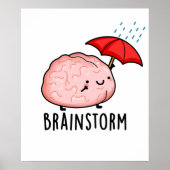 Brain Storm Funny Anatomy Pun Poster (Voorkant)