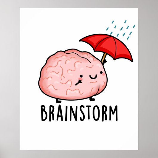 Brain Storm Funny Anatomy Pun Poster (Voorkant)