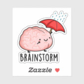 Brain Storm Funny Anatomy Pun Sticker (Vel)