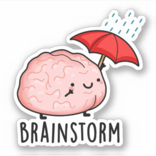 Brain Storm Funny Anatomy Pun Sticker