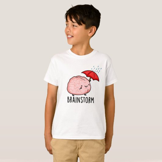 Brain Storm Funny Anatomy Pun T-shirt (Voorkant volledig)