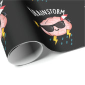 Brain Storm Funny Weather Pun Dark BG Cadeaupapier (Rol Hoek)