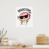 Brain Storm Funny Weather Pun Poster (Keuken)