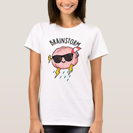 Brain Storm Funny Weather Pun T-shirt (Voorkant)