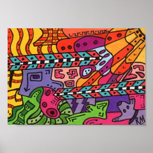 Brain Terrain #37 Abstract Art Mini Poster (Voorkant)