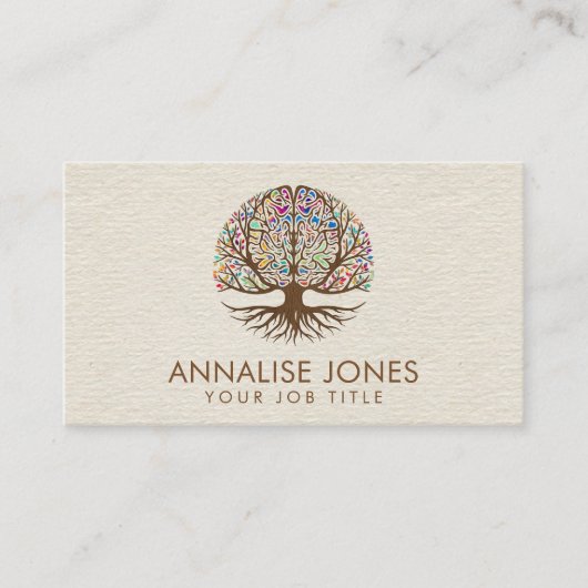 Brain Tree of life - Colorful Leaves Visitekaartje (Voorkant)