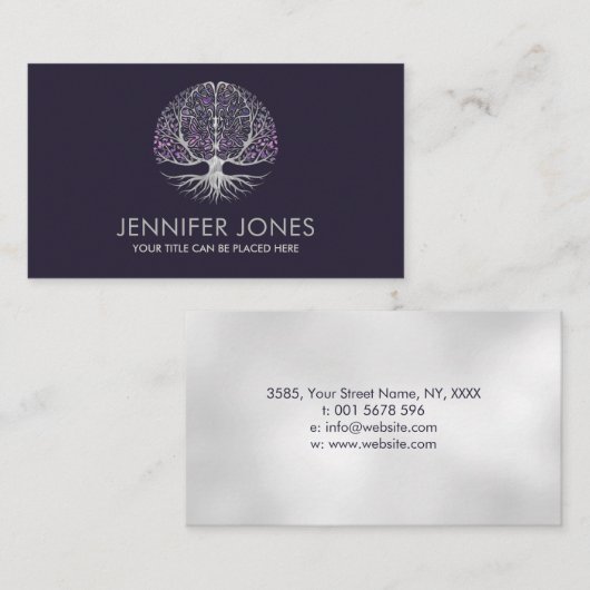 Brain Tree of life - Fluoriet en Pearl Visitekaartje (Voorkant / Achterkant)
