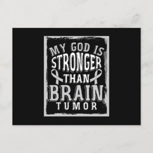 Brain Tumor Awareness Gift My God is sterker dan Briefkaart