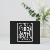 Brain Tumor Awareness Gift My God is sterker dan Briefkaart (Staand voorkant)